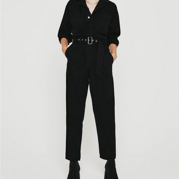 AG Jeans Ryleigh Jumpsuit in Super Black - Picture 6 of 9